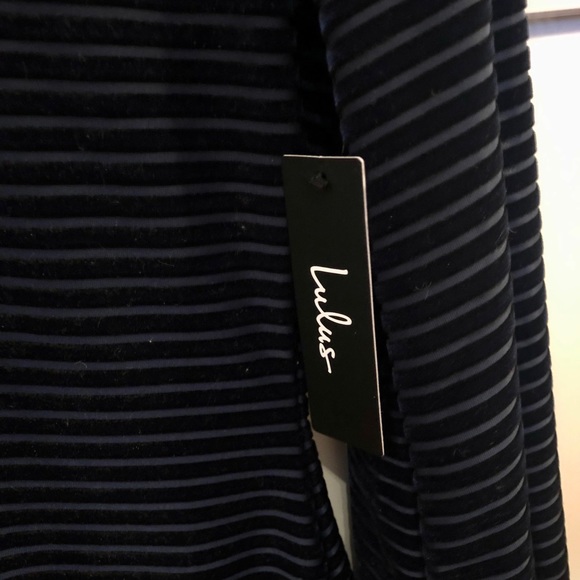 Lulu’s Velvet Striped Dress - Picture 4 of 5